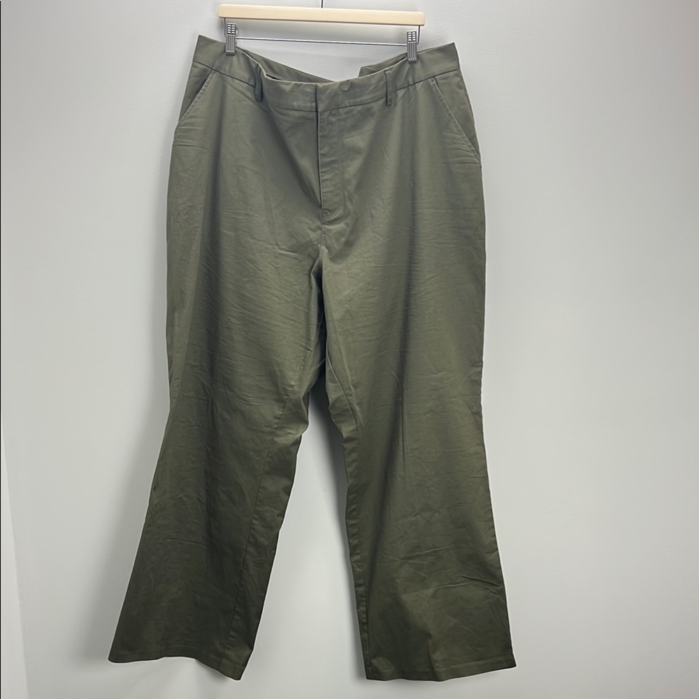 Good American Olive Wide Leg Pants